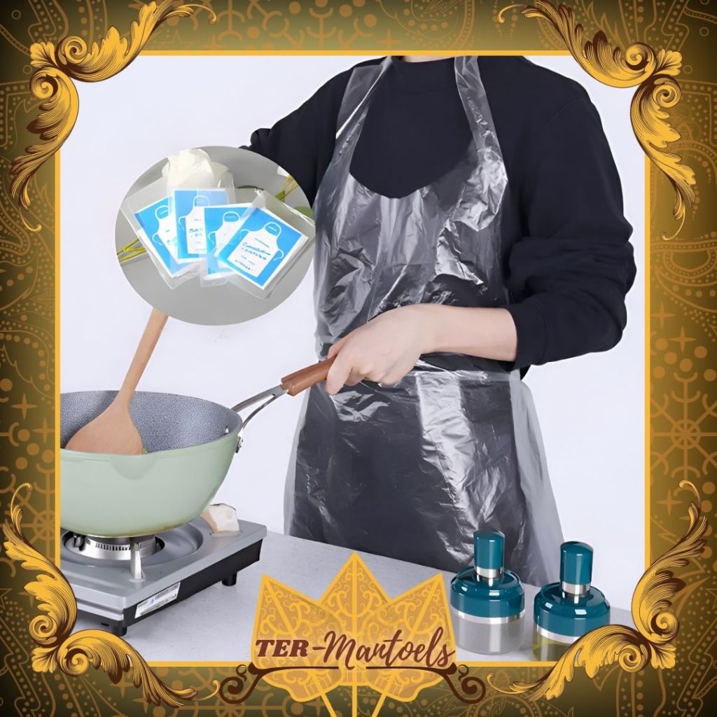 Apron Celemek Plastik Bening Disposable / Celemek Plastik Transparan / Apron Masak