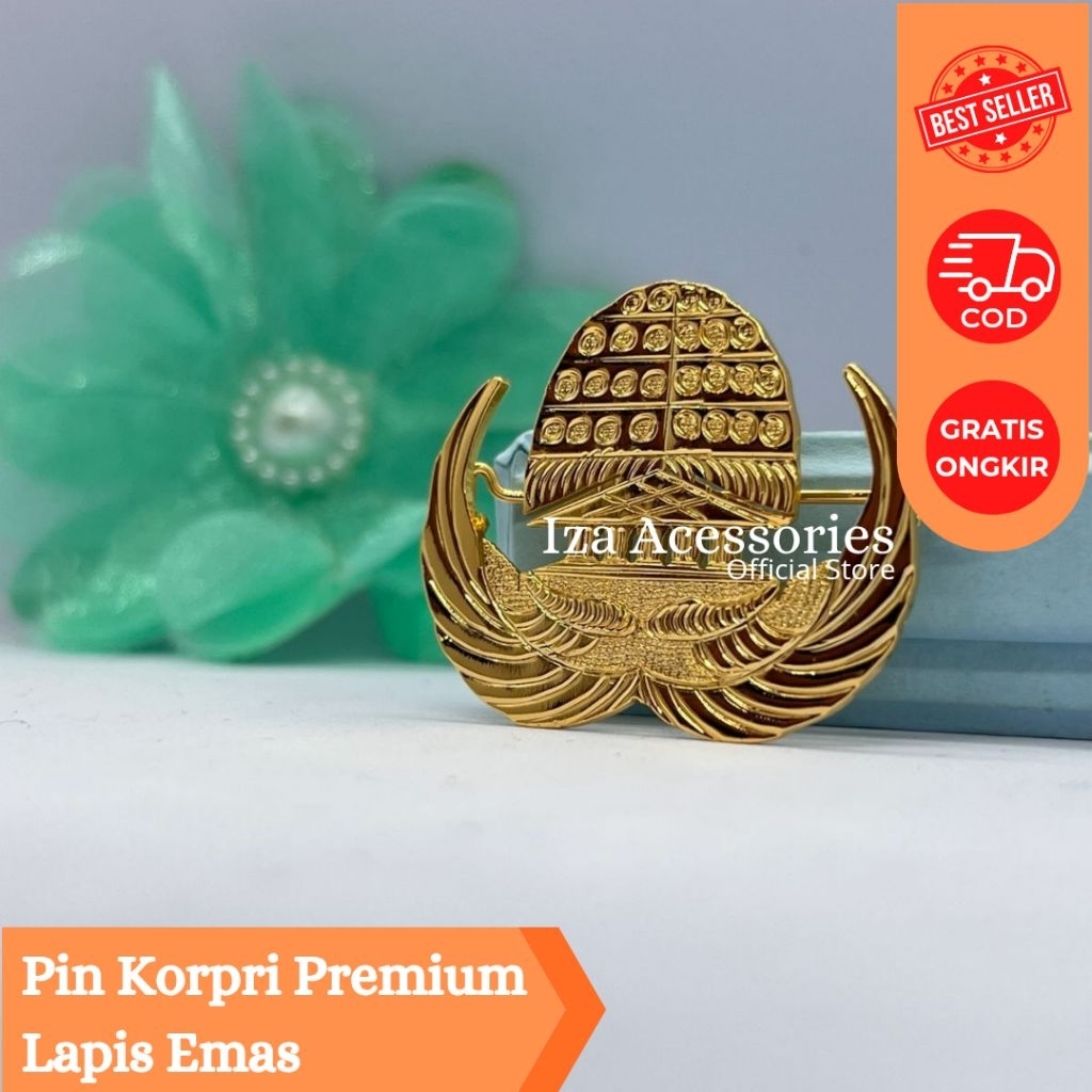 Pin Korpri ASN Premium Lapis Emas - Lencana Pin Korpri ASN