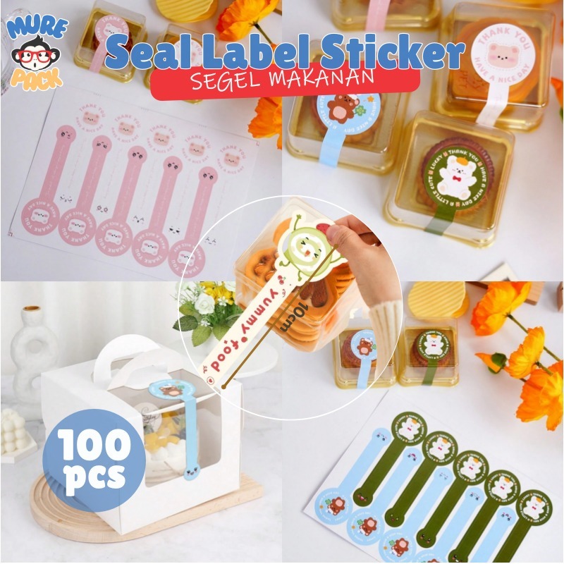 100Pcs Sticker Terima Kasih Bubuk Thank You Sticker Panjang Segel Makanan Seal Label Sticker