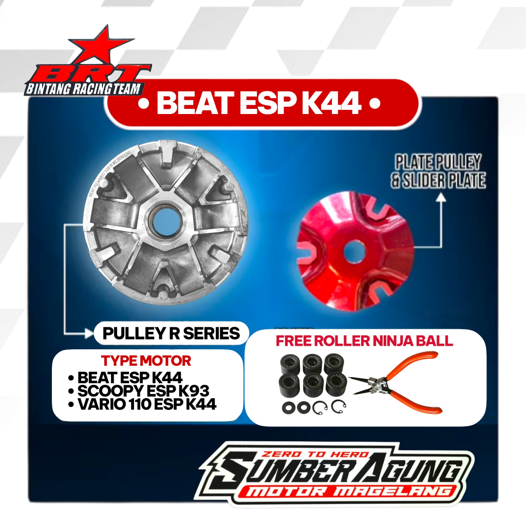 Super Pulley Pully Rumah Roller BRT Beat FI Scoopy ESP Vario 110 Stater Halus K44 Bonus Roller Ninja
