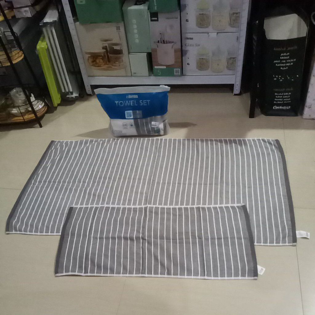 set handuk isi 2 bath towel set grey informa