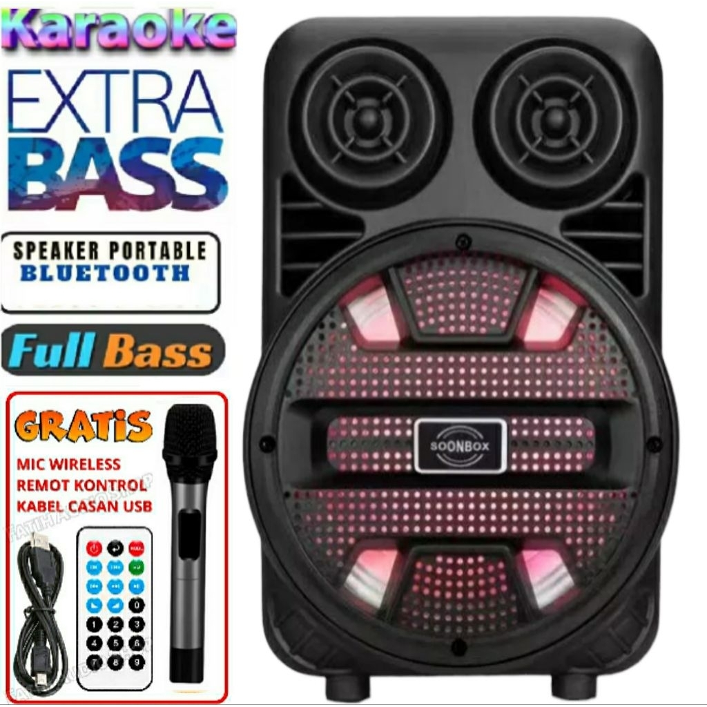 SALON AKTIF PEMBESAR SUARA UKURAN BESAR 8INCH KIMISO 7801 FREE MIC + REMOTE / SPEAKER BLUETOOTH KARA