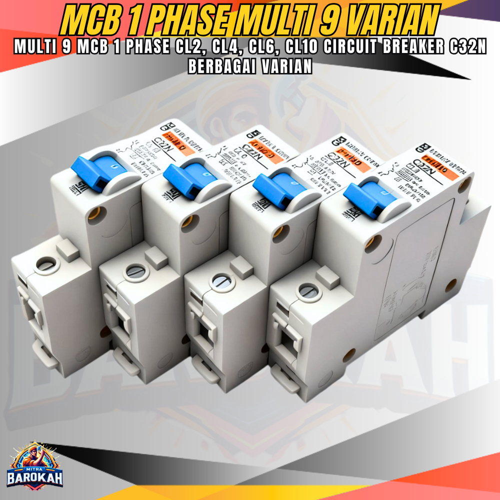 Varian MCB Merlin Green Multi9 C32N Circuit Breaker Tersedia Varian 1 Phase 2A / 4A / 6A / 10A Multi
