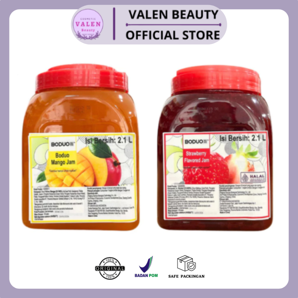 BODUO - Strawberry Flavored Jam Boduo 2.1L – Puree Buah Serbaguna untuk Topping, Olesan & Minuman