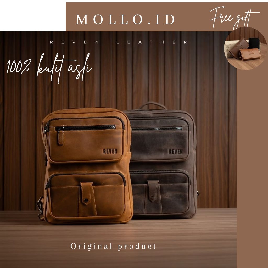 Osiris Backpack - Tas Ransel Pria Kulit Sapi Asli Free Random Gift tas pria kulit asli tas pria bran