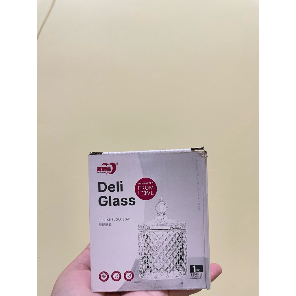 Toples Kaca Kristal cantik / Toples kue / Stoples permen / Crystal dekorasi ruangan