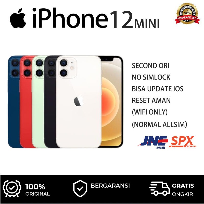HP APPLE IPHONE12mini64GB/128GB All Sim Fullset Original Mulus100% 3utools All Green MULUS NO MINUS