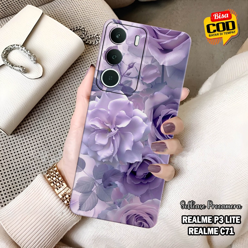 Case Hp REALME P3 LITE  2025 - REALME C71 Fashion Casing Softcase Terbaru - Macaron Protect Camera K