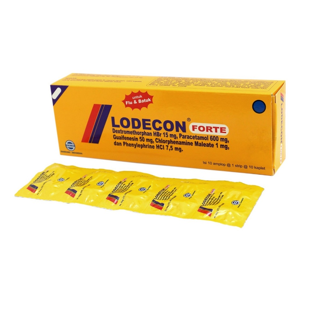 Lodecon Forte Box isi 10x10 Kaplet - Obat Flu dan Batuk [Majapahit]