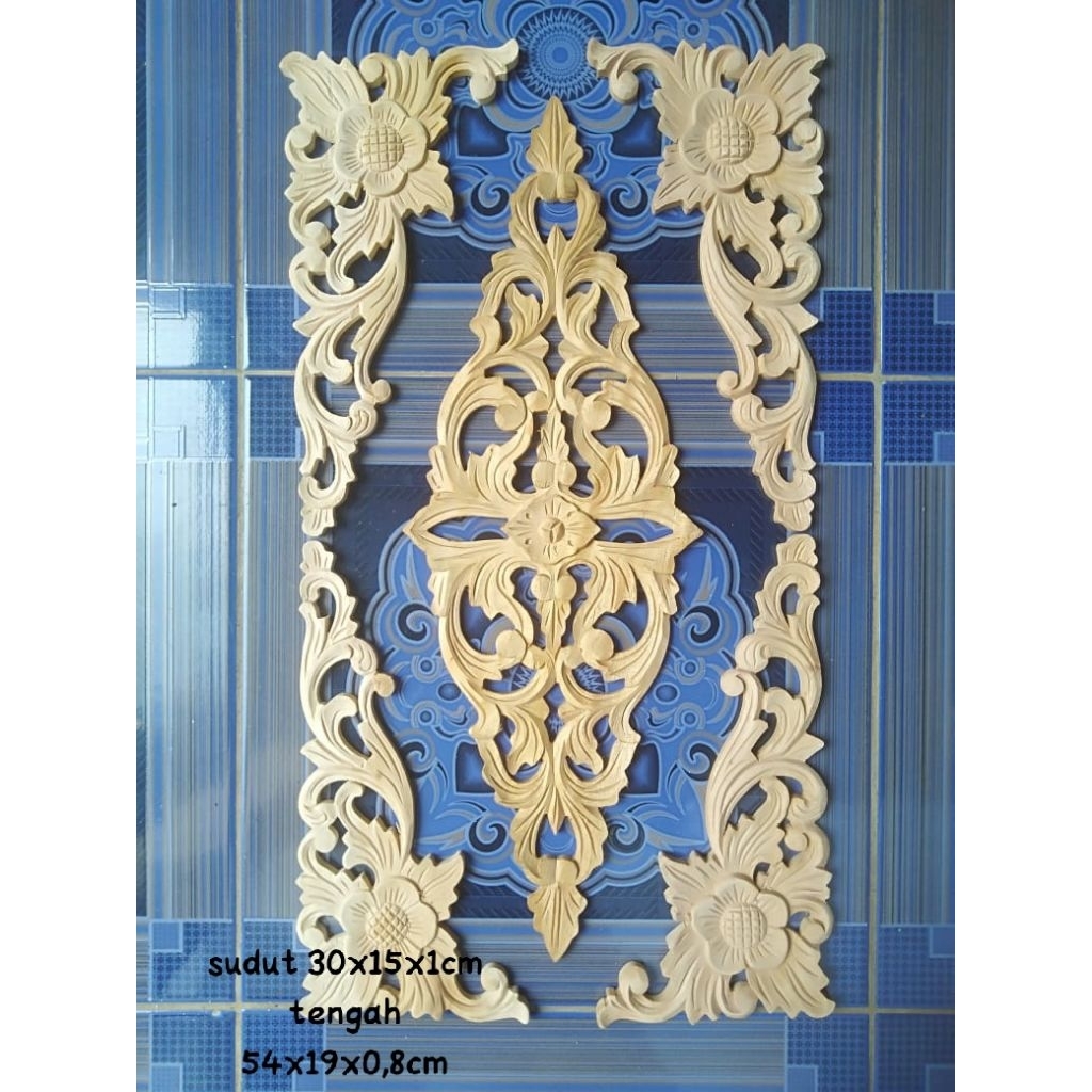 dekorasi ukir tempel set pintu dinding pagar plavon kayu