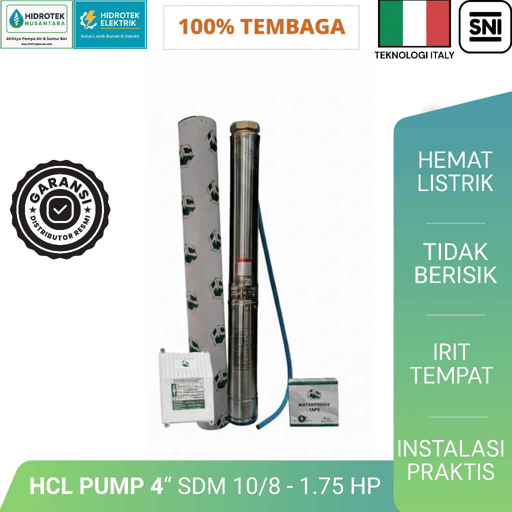 Pompa Air Submersible HCL Pump 4" SDM 10/8 – 1.75 HP