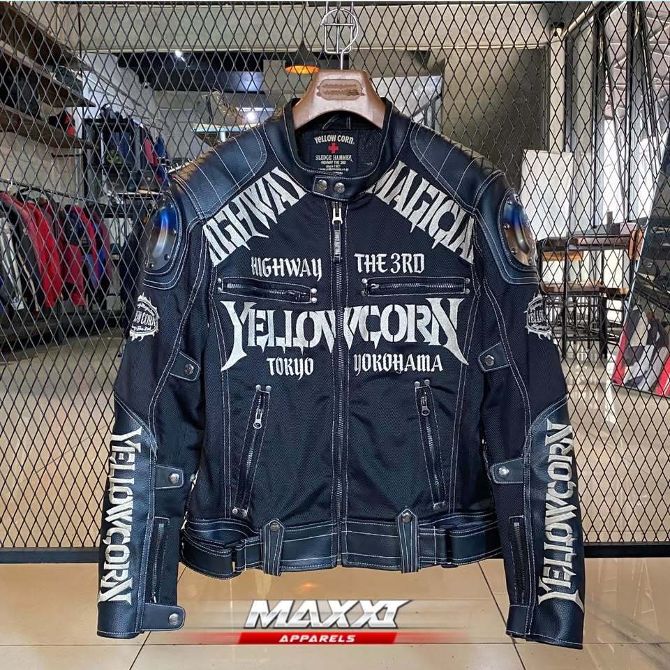 Jaket motor Yellow Corn | YB 9109 Black & White Titanium | Jaket Touring | Jaket Original