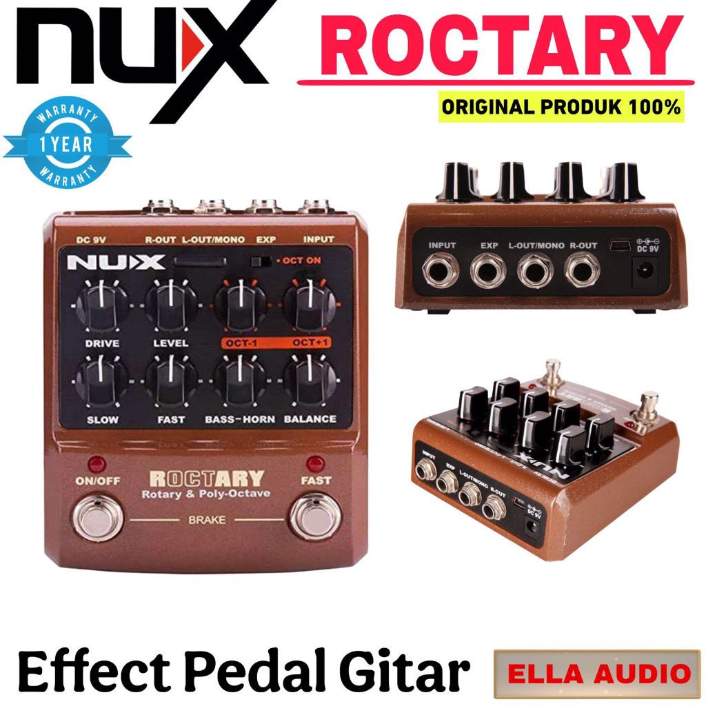Nux Roctary Simulator Polyphonic Octave Simulator Effect Gitar