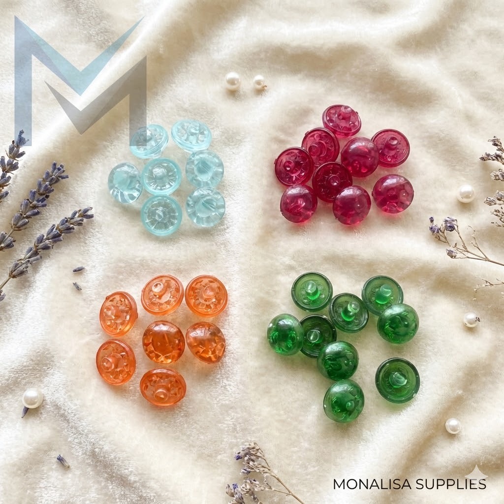 Per Pcs Kancing  Baju Jamur Kristal 12 mm (1,2 CM) Eceran / Buah Mutiara / Gamis / Rok