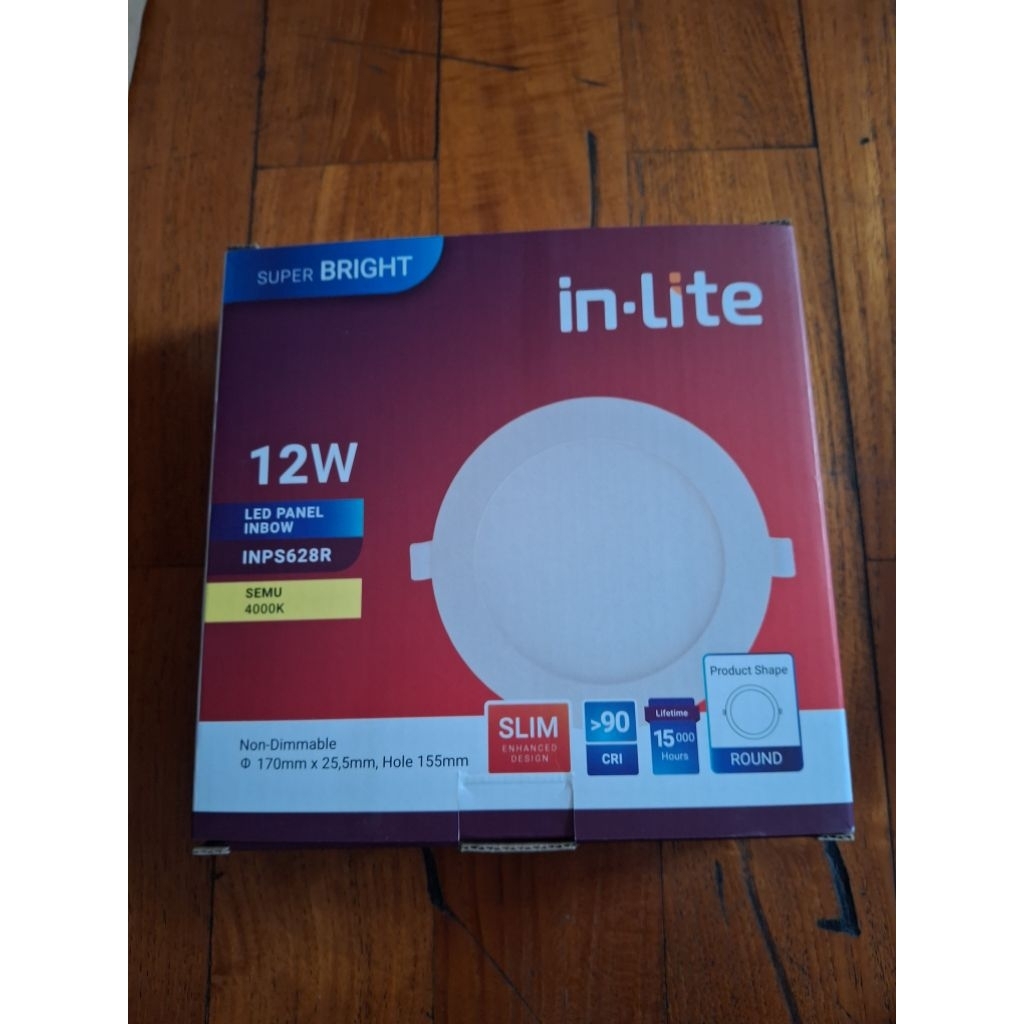 Lampu panel Inlite Lampu downlight led Panel Inlite 12W 4000k natural white