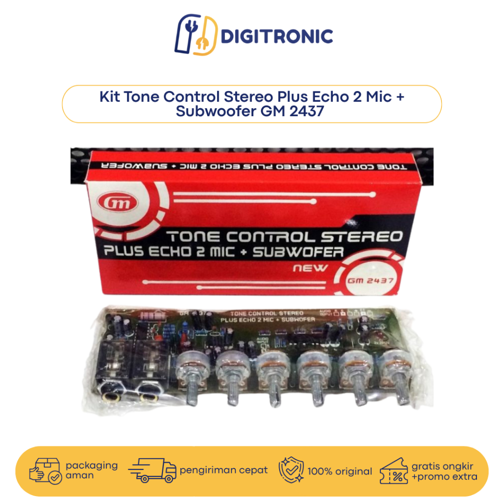 Kit Tone Control Stereo Plus Echo 2 Mic + Subwoofer GM 2437