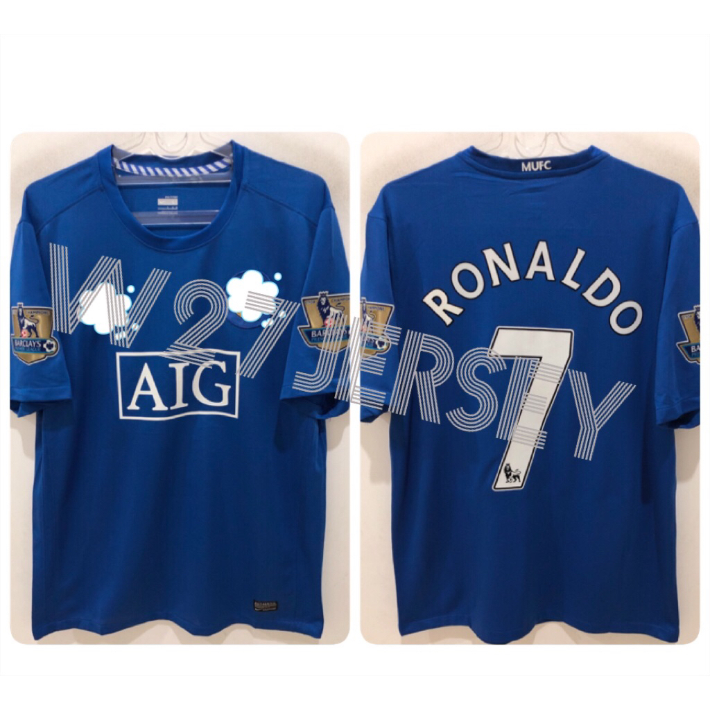 JERSEY RETRO - IVU 3RD 2008-2009 name player Ronaldo + Patch BPL