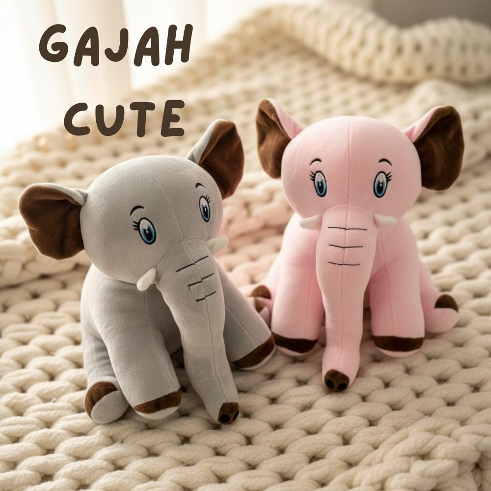 Boneka Gajah 10 Inch Lucu Imut Plush Lembut Original Kado Pacar & Anak Karakter Menggemaskan