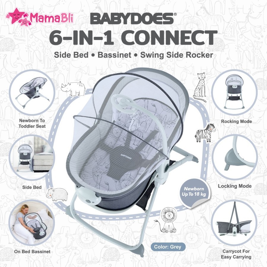 BabyDoes 6in1 Connect / Ayunan Elektrik Bayi / Ayunan Bayi