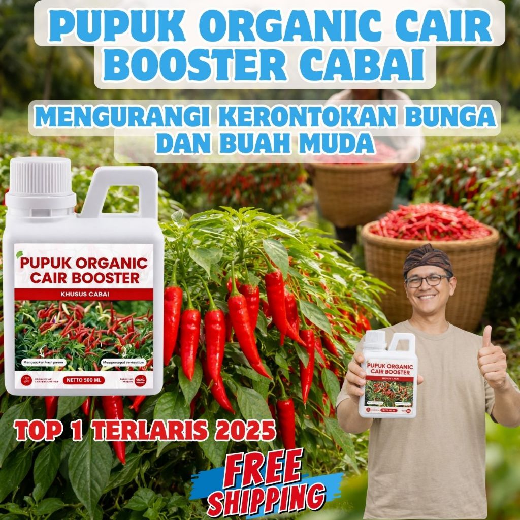Pupuk Cabe Organik Cair POC 500ml, Kalsium Aktif - Pupuk Cabe, Pupuk Cabe Masa Pertumbuhan, Pupuk Ca