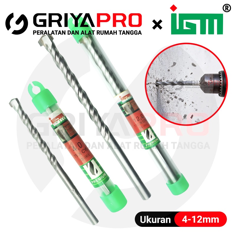 Mata Bor Beton Tembok Batu Alam Hebel Bata Ringan 4-12mm | untuk Impact Drill Material Bangunan