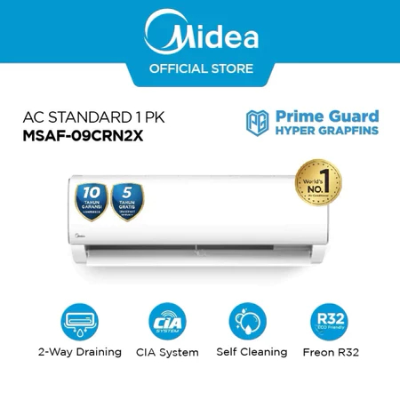 Midea AC Standard 1 PK R32 Series MSAF-09CRN2 (Unit Indoor & Outdoor)