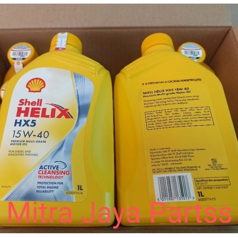 Oli Shell Helix HX5 15W-40 1 Liter Oli Shell Helix HX5 1L ( 1 DUS )