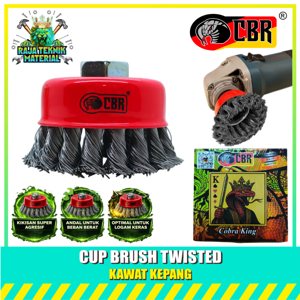 CBR COBRA KING Cup Brush Kepang / Cup Brush Twisted - Sikat Kawat Mangkok COBRA KING