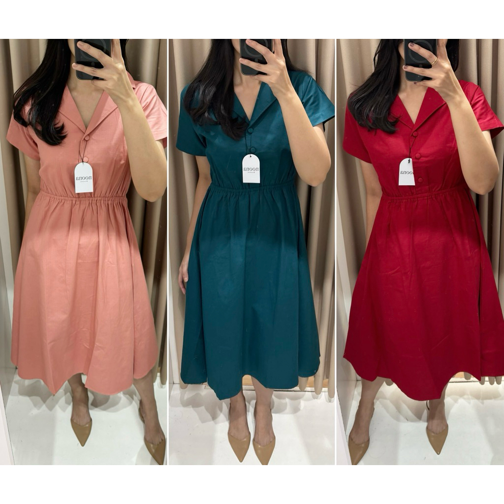 Noona - Katun Dress Casual Midi Terusan Wanita Beve