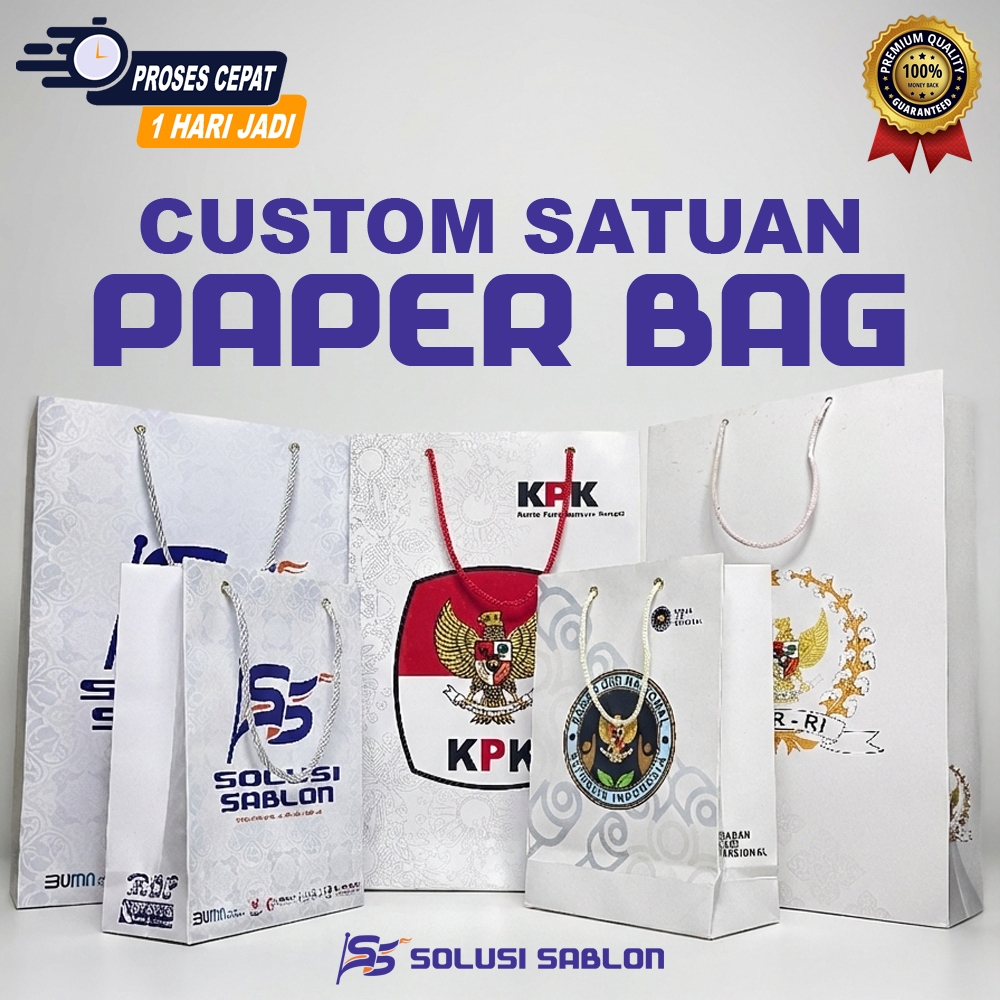 [TANPA MINIMAL ORDER] CUSTOM SATUAN PAPER BAG - PAPER BAG CUSTOM FREE DESAIN LANGSUNG JADI- CUSTOM T