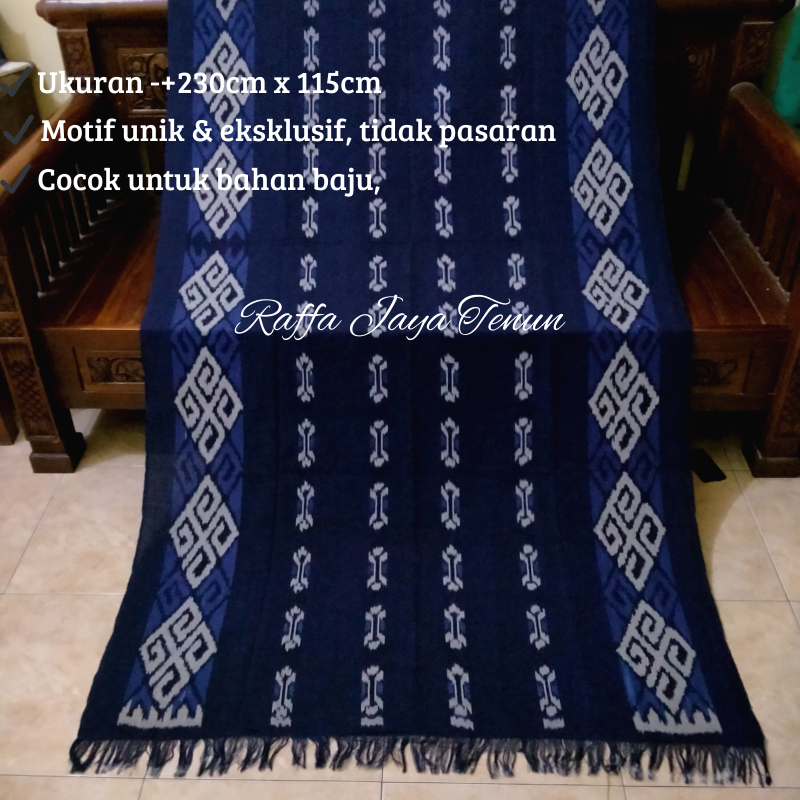 Kain Tenun Blanket Kain Tenun Troso Tenun Jepara Biru Navy