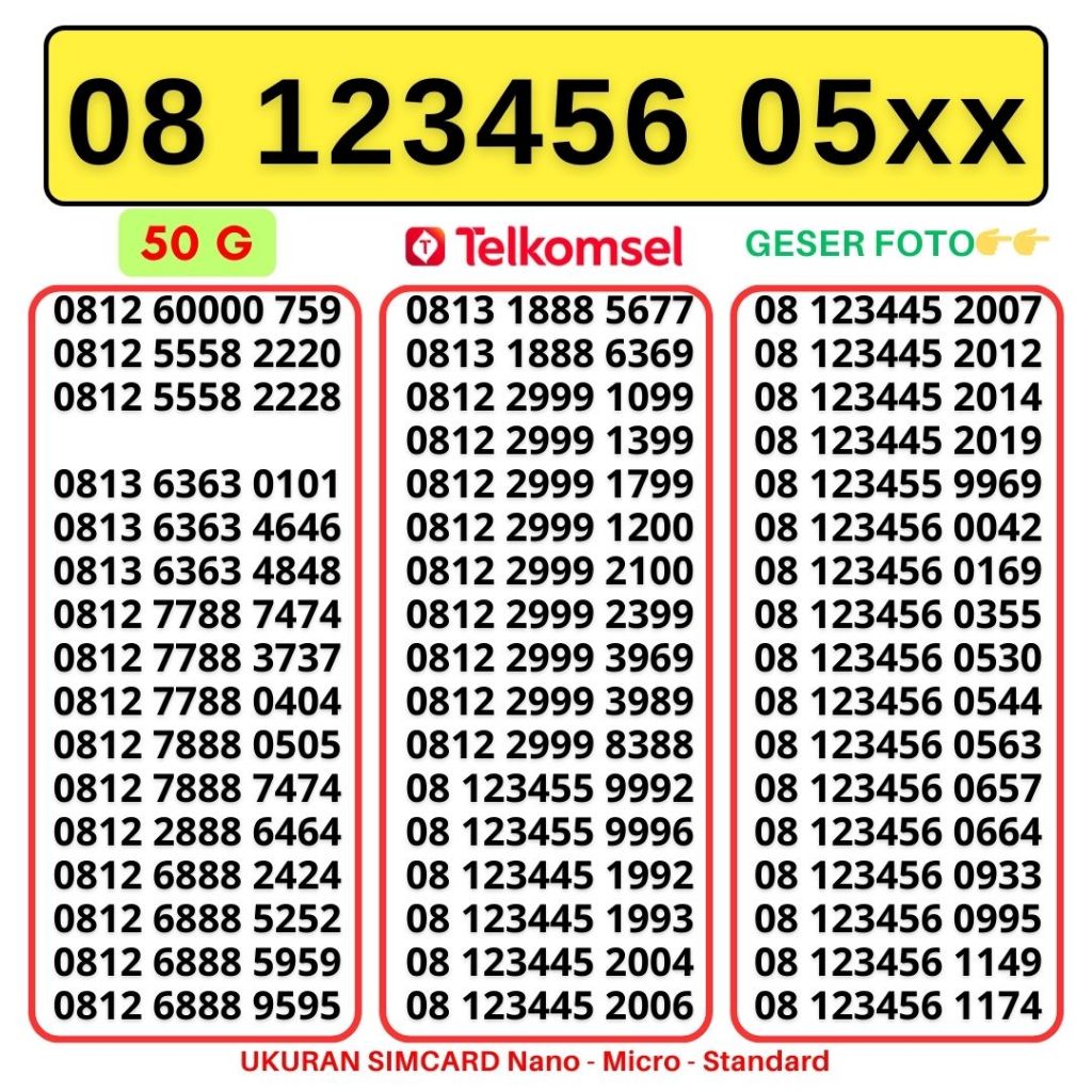 SIMPATI Kartu Perdana Baru 4G 5G Chip 3in1 No Can Simpati Cantik Garansi 1 Bulan NOMOR CANTIK SIMPAT