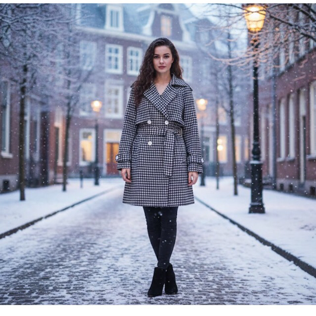 coat jacket wanita houndstooth original