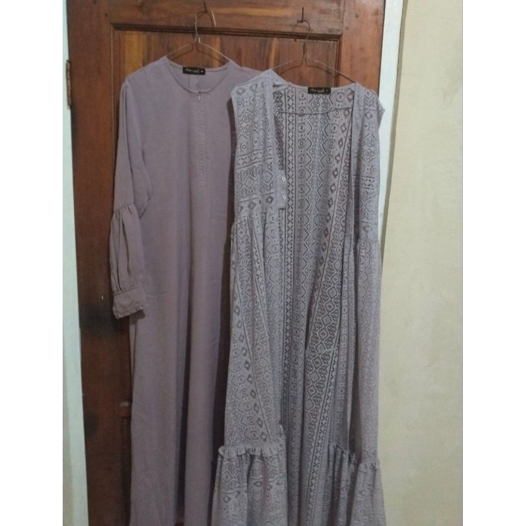 preloved gamis ethica + cardigan