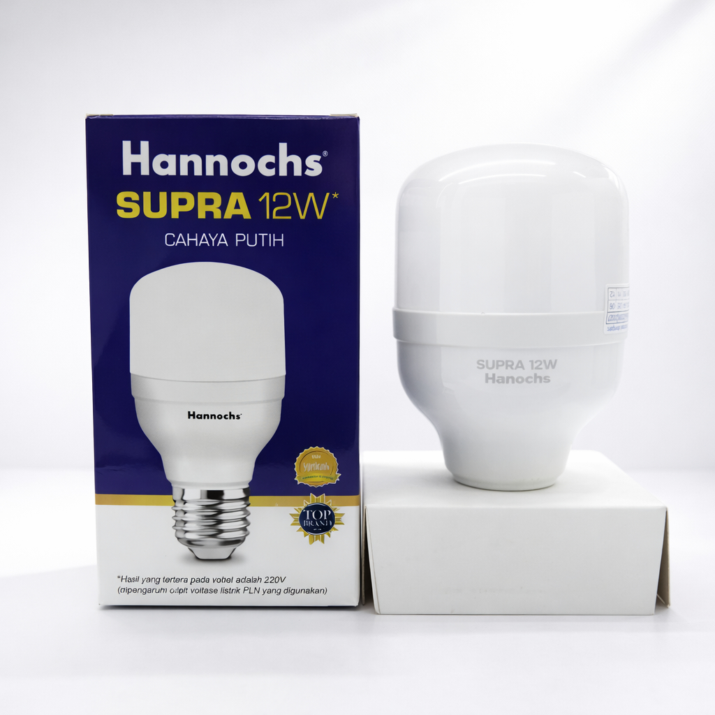Bola Lampu LED Hannochs SUPRA 12W - Bohlam Lampu Rumah Terang, Hemat Listrik, Garansi
