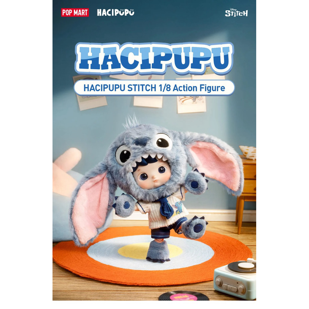 [READY INSTANT] HACIPUPU STITCH 1/8 ACTION FIGURE POPMART SNI