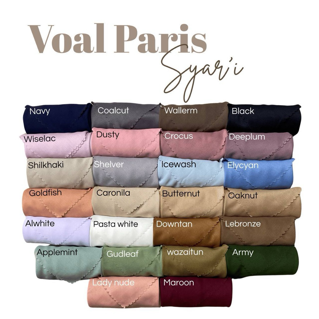 Lafana - Voal Paris Syari Hijab Voal Paris Premium Lasercut Syari Jumbo All Color
