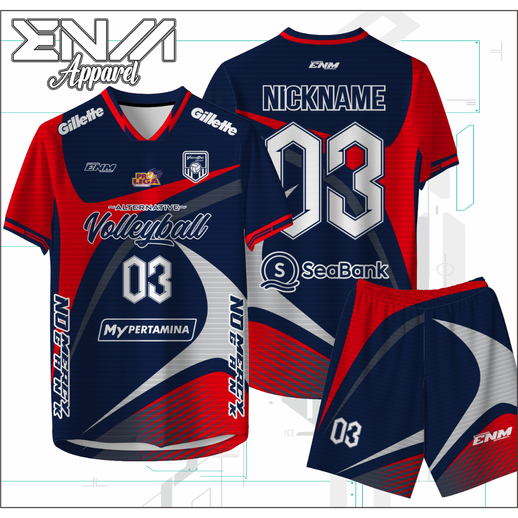 JERSEY VOLLY SPORTIFA CUSTOM BAJU VOLI COWOK CEWEK FULL PRINT GRATIS NAMA,TEAM,SPONSOR,NOMOR,LOGO