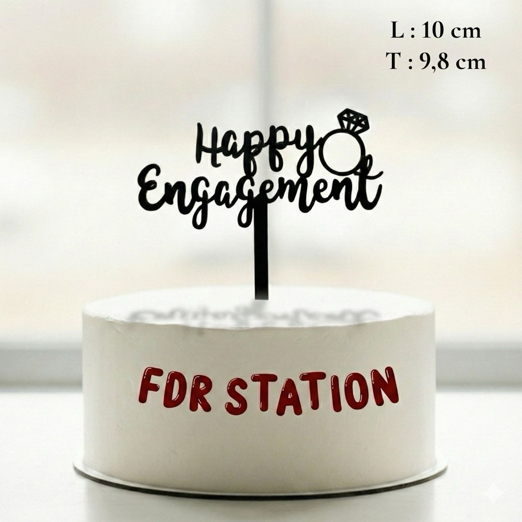 Topper Kue Happy Engagement 1pc Cake Decoration
