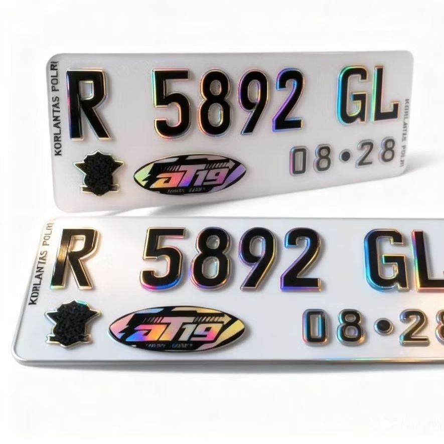 Plat Nomor Motor Akrilik Hologram Timbul