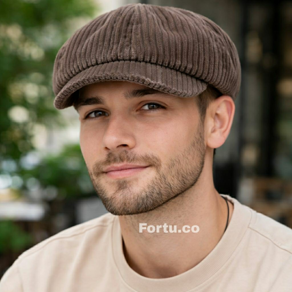 Topi Newsboy Corduroy Classic Coksu