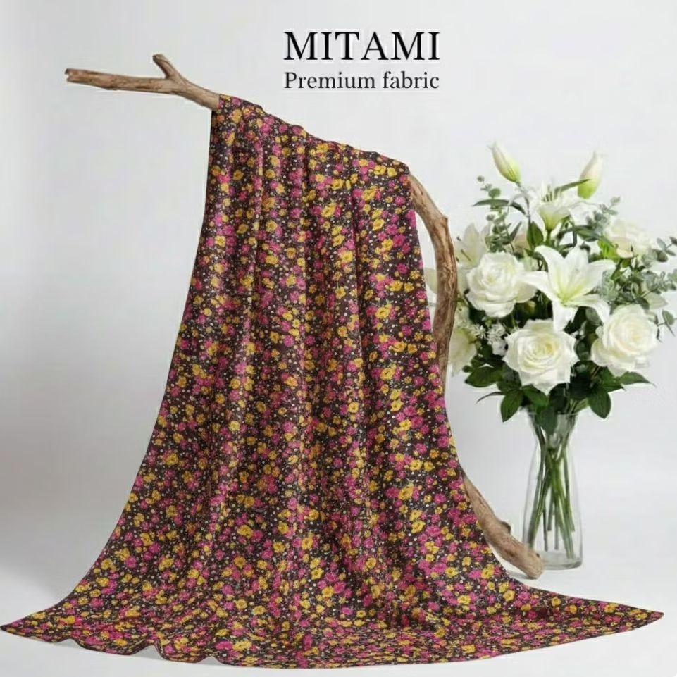 Kain Katun Voile Motif Bunga Kecil Vintage Cotton Voile Premium (Harga Per 0,5)3R