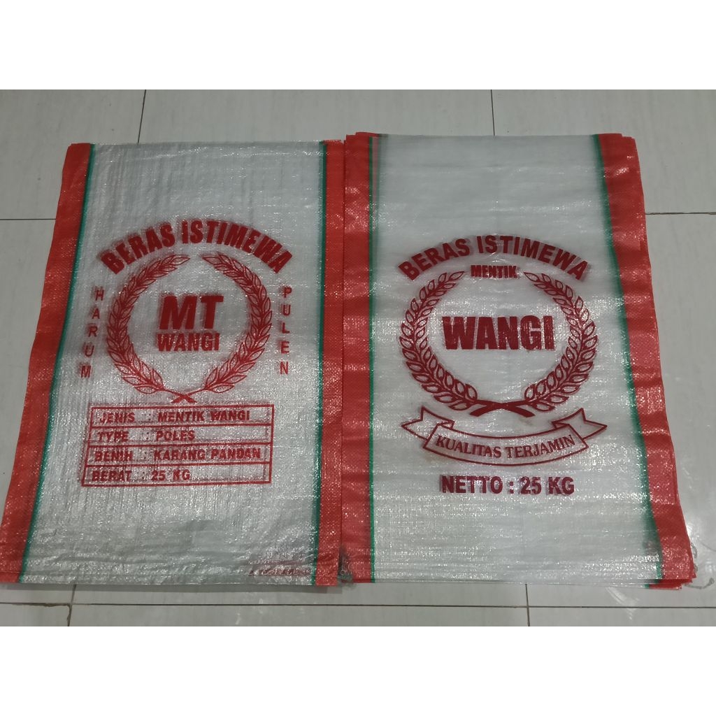 Karung beras 25 kg cap MENTIK WANGI isi 50 lembar