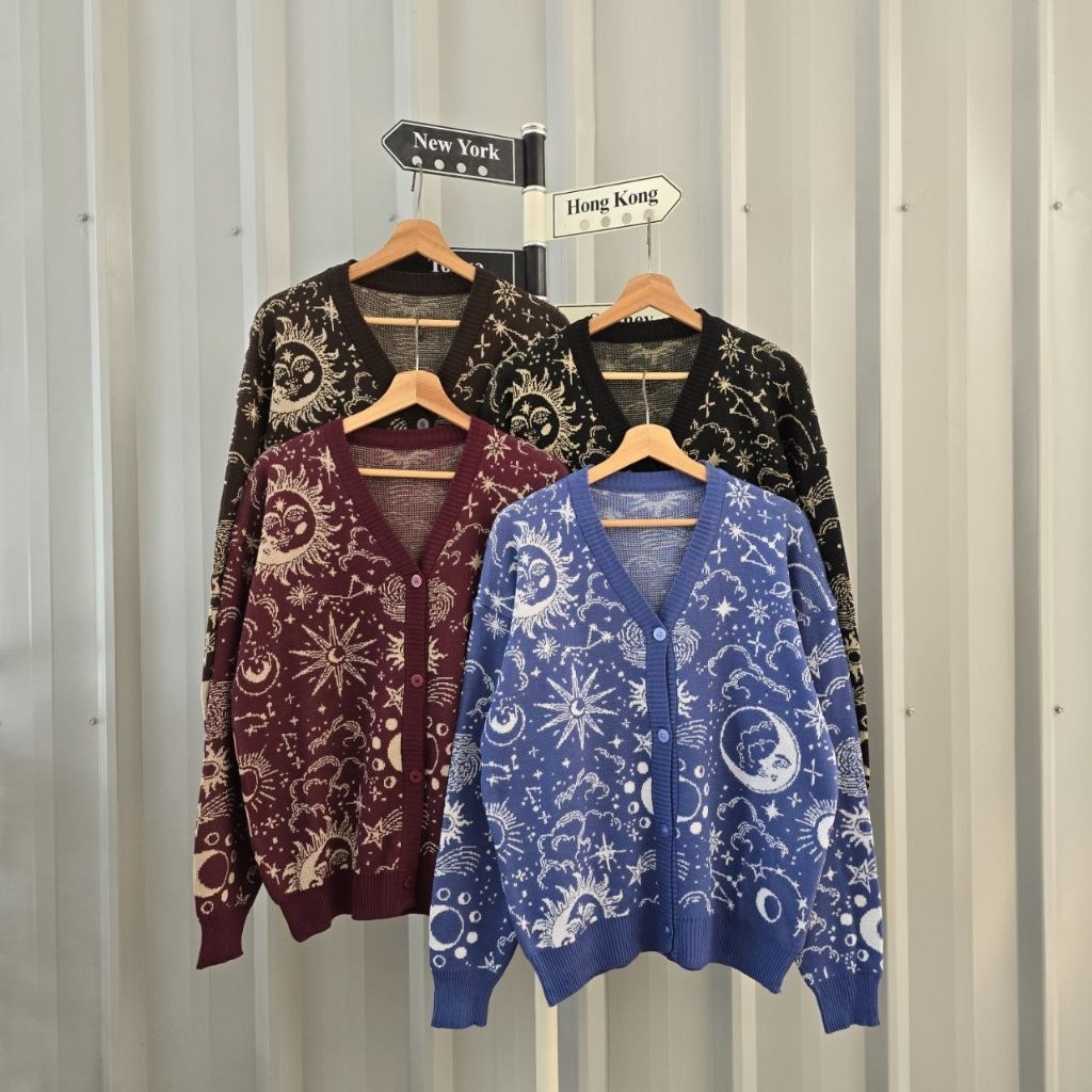 Cardigan Rajut Wanita - Cardigan Oversize - Cardigan Motif Zodiak