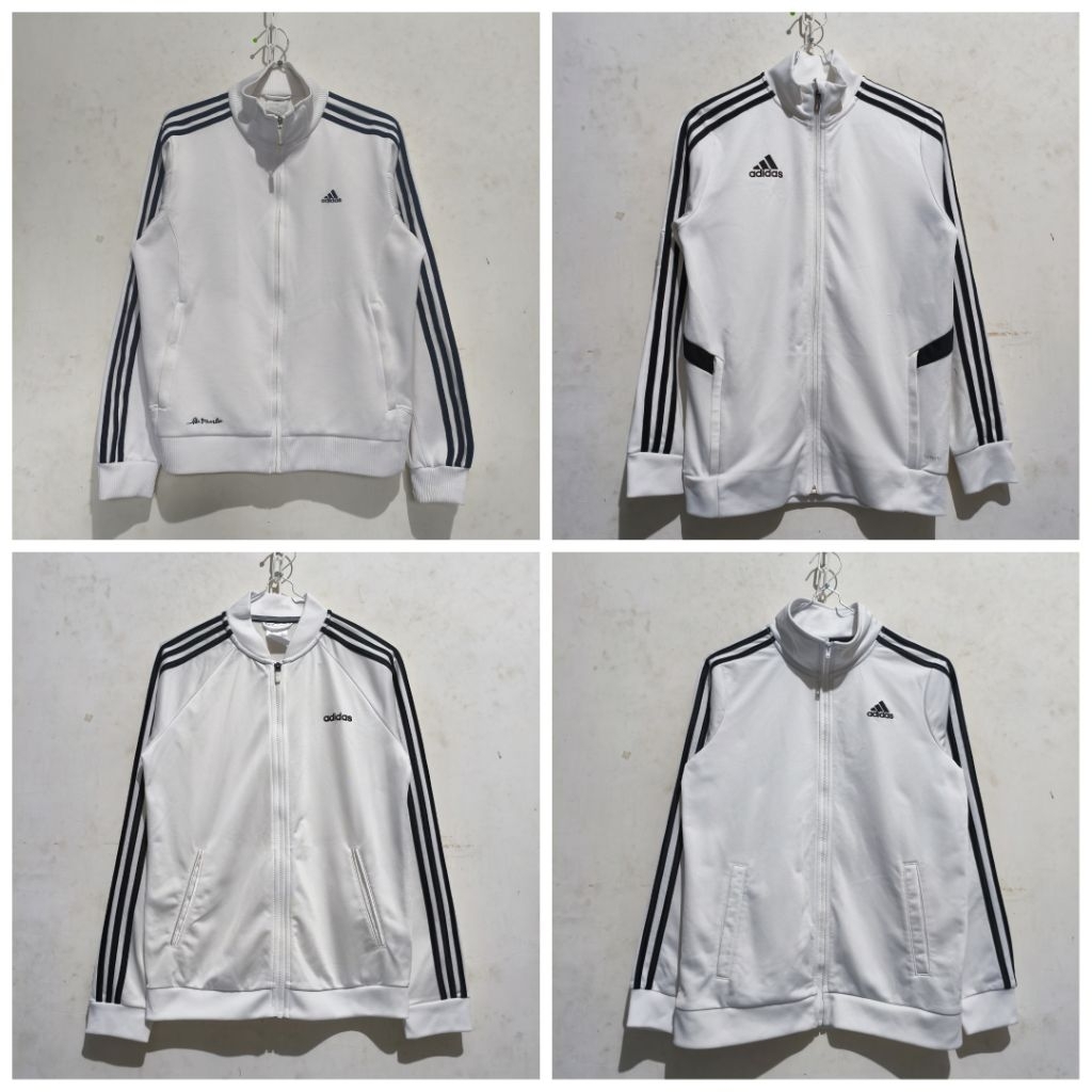tracktop adidas putih lis hitam