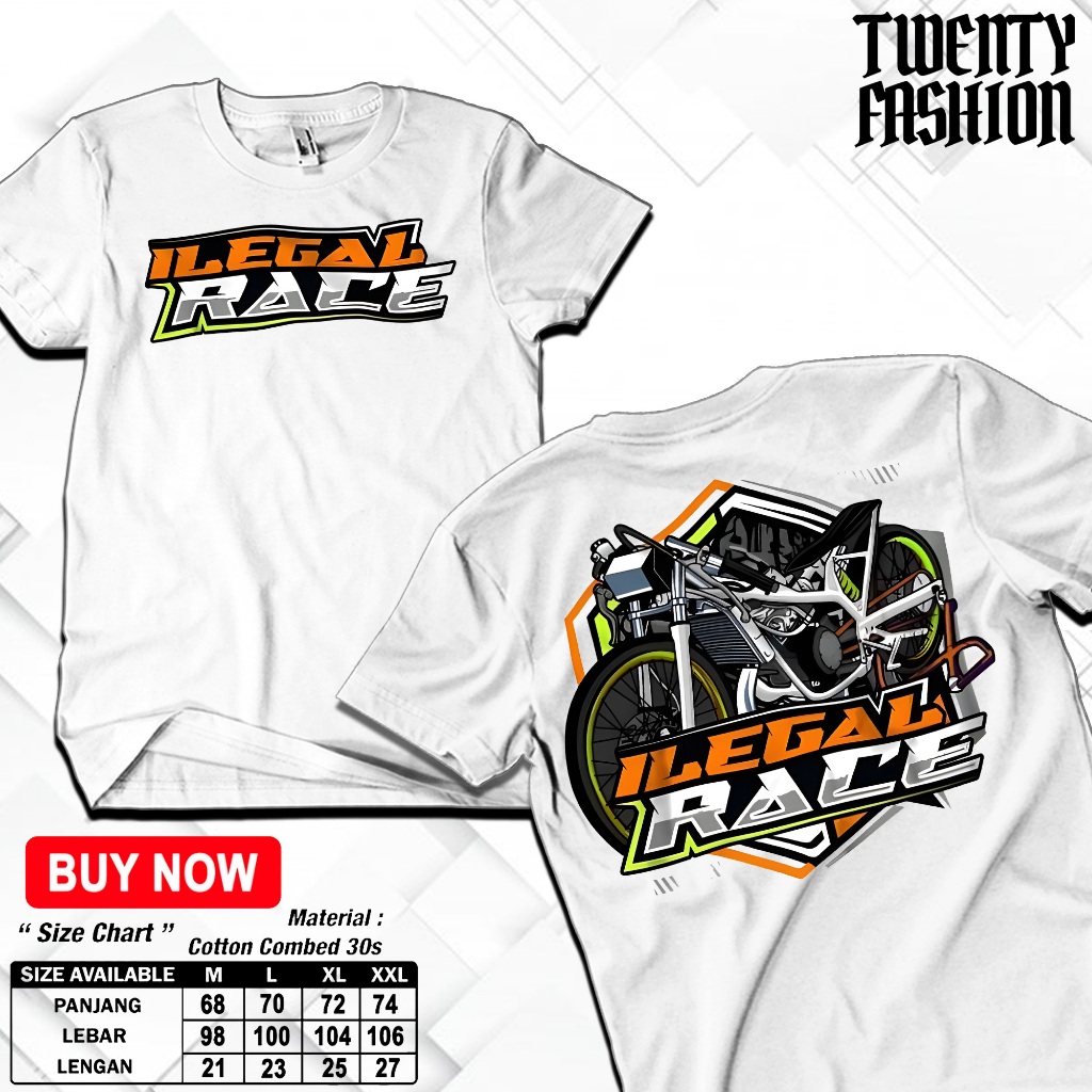 Kaos ILEGAL RACE Baju Keren Terbaru Murah Kekinian Tshirt Atasan Pria Wanita Dewasa