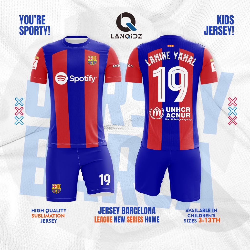 JERSEY futsal ANAK | BAJU BOLA ANAK | JERSEY YAMAL | JERSEY BARCELONA