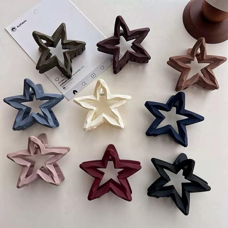 JEPIT RAMBUT MOTIF BINTANG DOFF 7CM / JEDAI RAMBUT WANITA KOREA