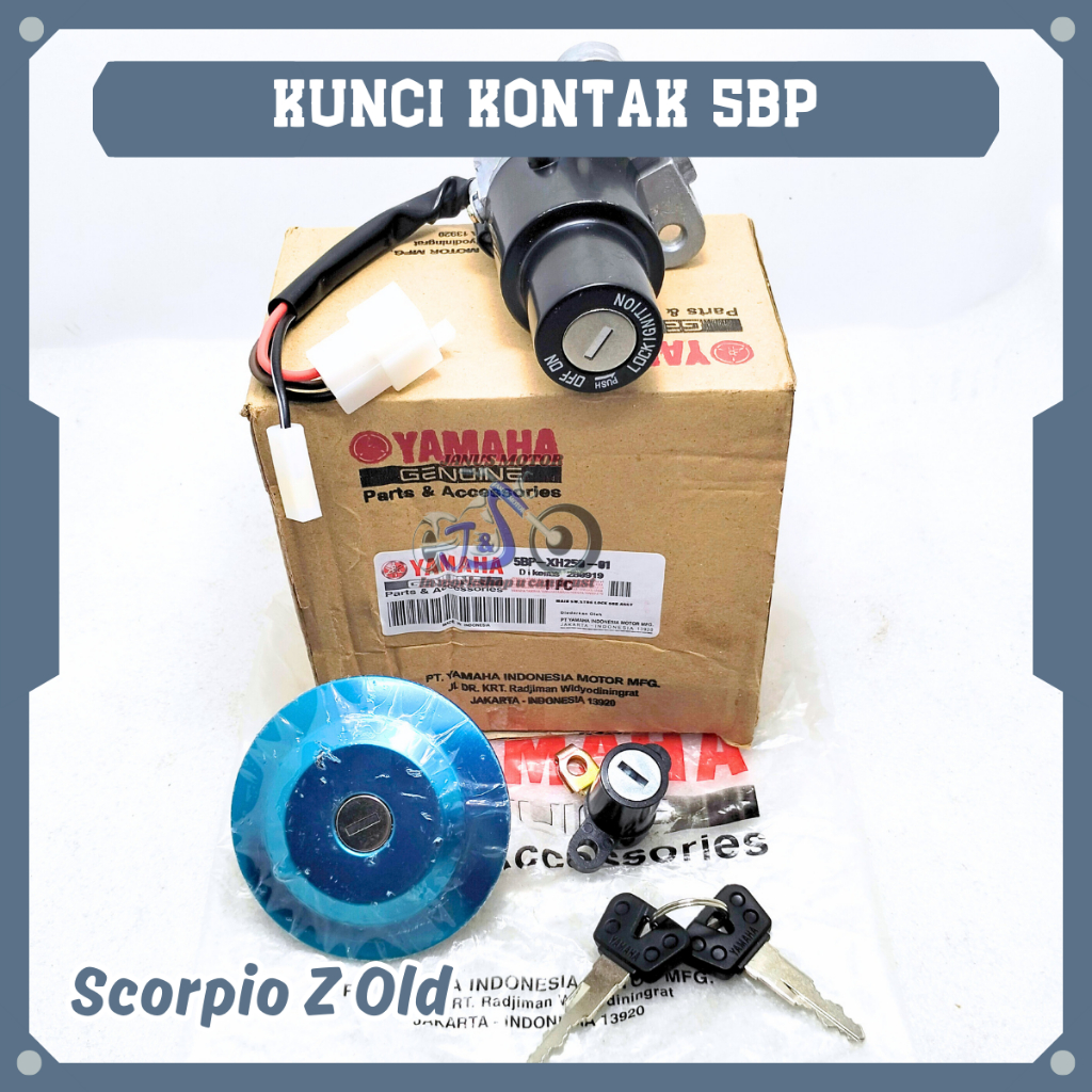 Kunci Kontak Set Yamaha 5BP Konci Motor Scorpio Z Old Keyset + Tutup Tangki Kualitas Original YGP