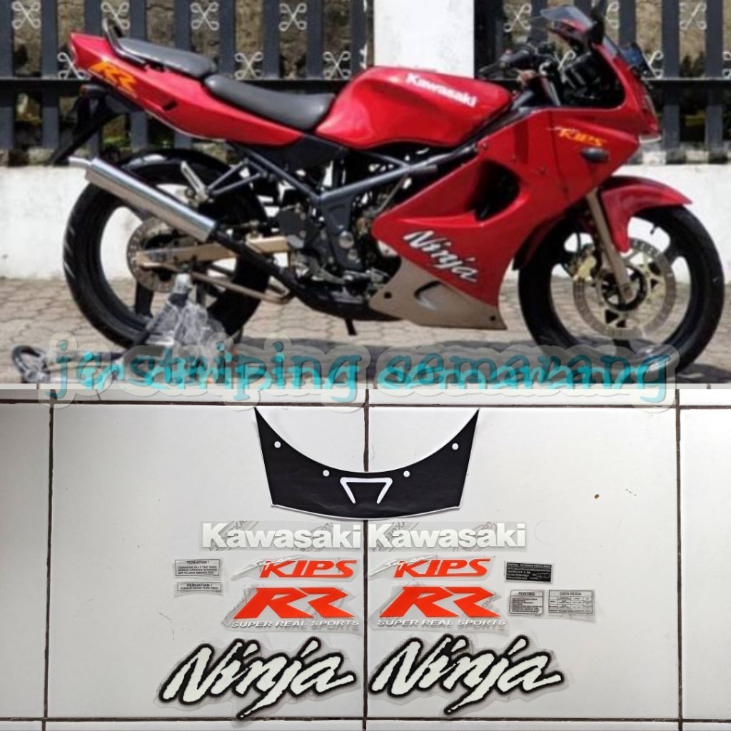 striping ninja rr old 2008 transparan glossy (body merah candy)